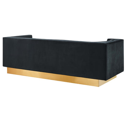 Modway Outlet Eminence Upholstered Performance Velvet Sofa by Modway  Living Room Furniture Black - EEI-5016-BLK