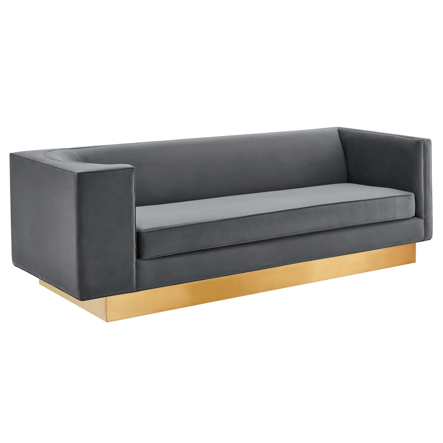 Modway Outlet Eminence Upholstered Performance Velvet Sofa by Modway  Living Room Furniture Gray - EEI-5016-GRY
