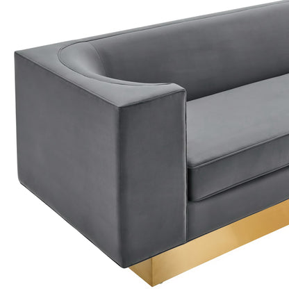 Modway Outlet Eminence Upholstered Performance Velvet Sofa by Modway  Living Room Furniture Gray - EEI-5016-GRY