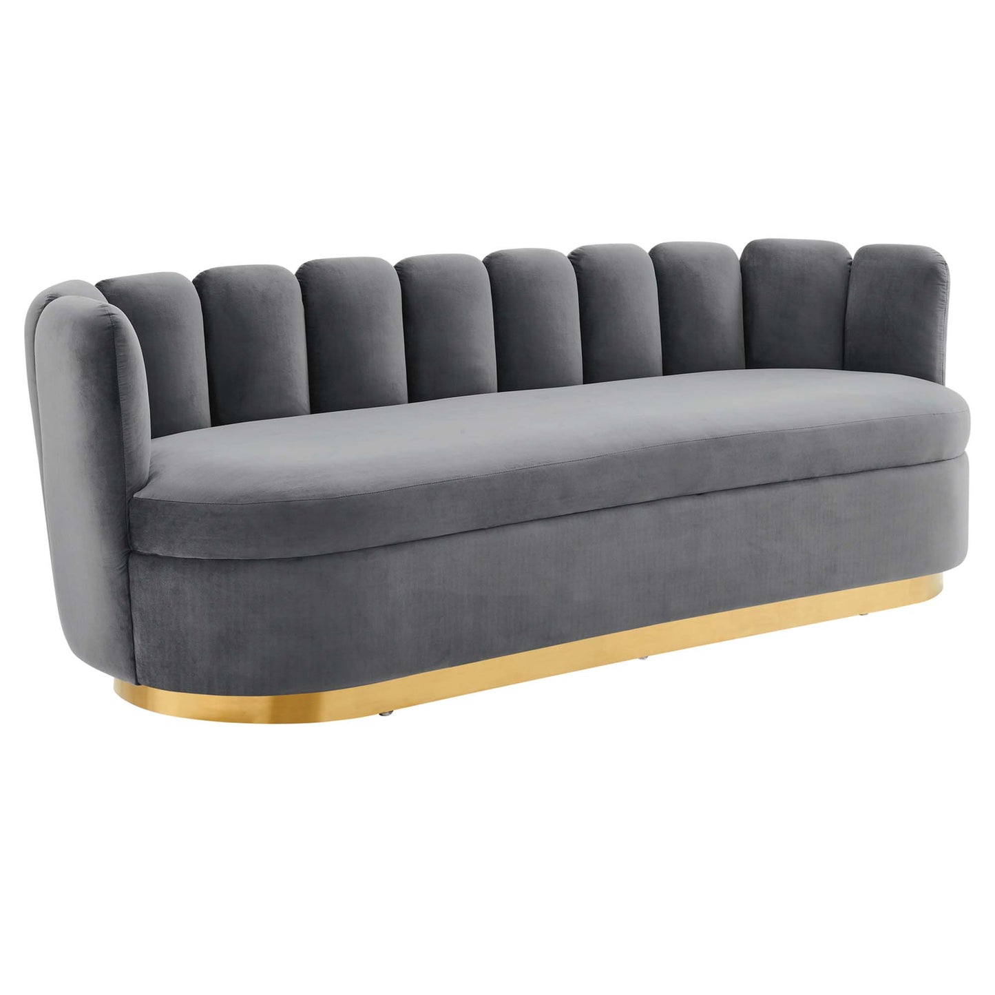 Modway Outlet Victoria Channel Tufted Performance Velvet Sofa by Modway  Living Room Furniture Gray - EEI-5017-GRY