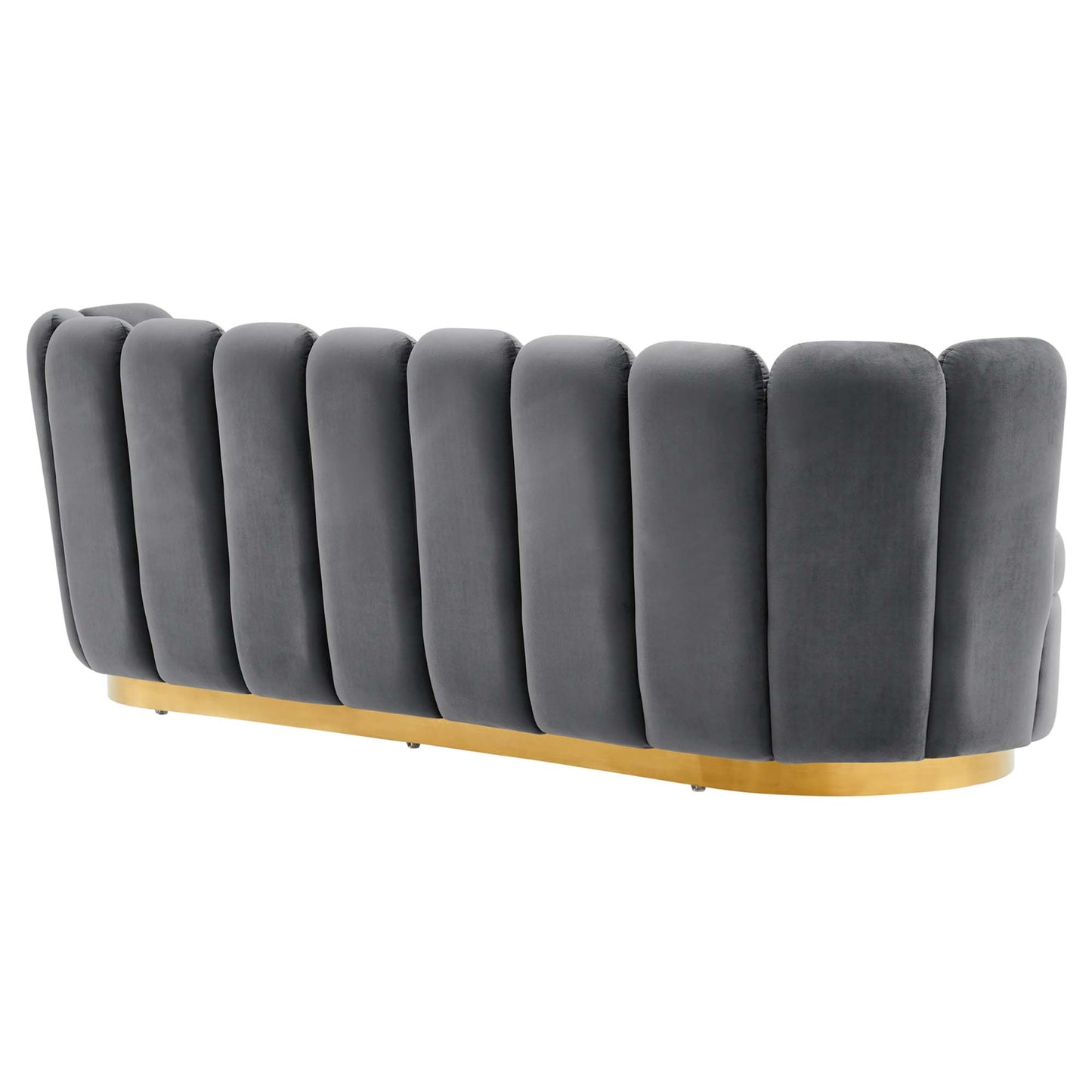 Modway Outlet Victoria Channel Tufted Performance Velvet Sofa by Modway  Living Room Furniture Gray - EEI-5017-GRY