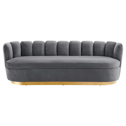 Modway Outlet Victoria Channel Tufted Performance Velvet Sofa by Modway  Living Room Furniture Gray - EEI-5017-GRY