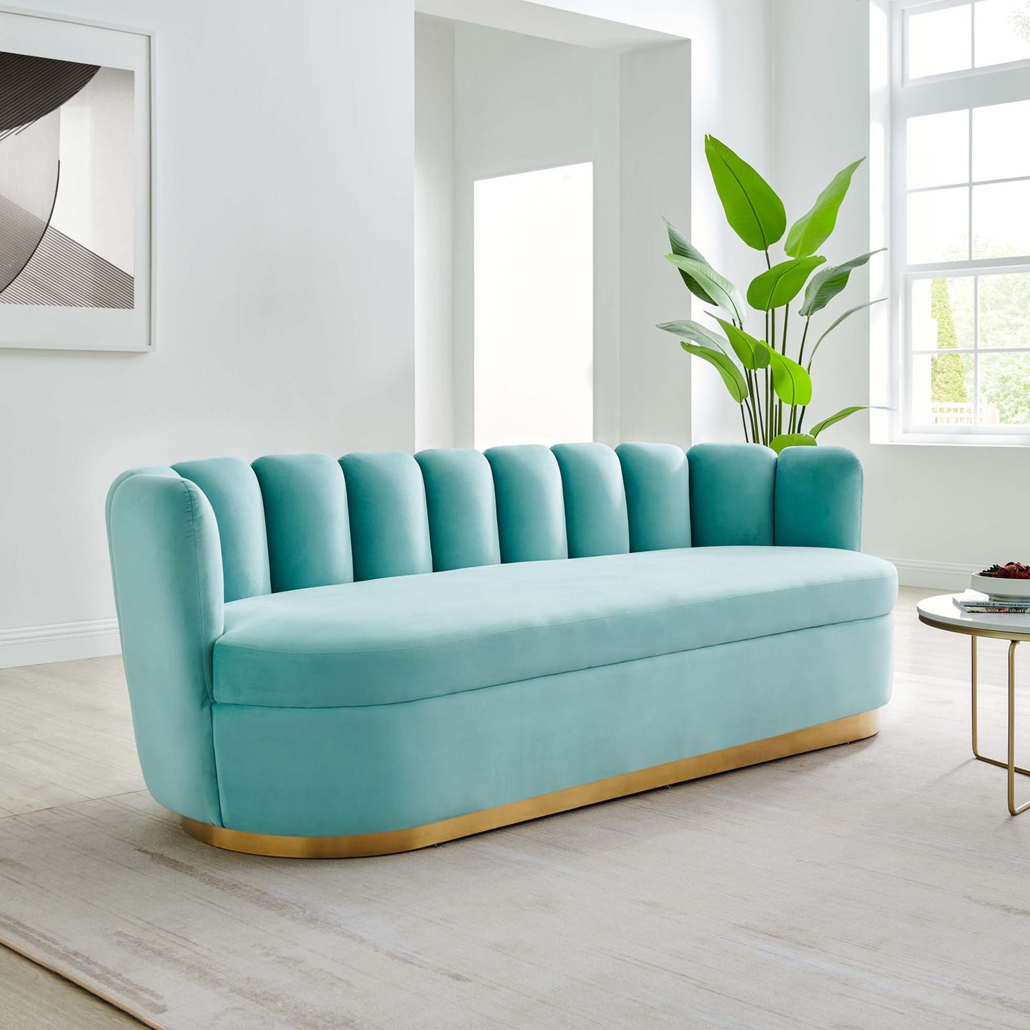 Modway Outlet Victoria Channel Tufted Performance Velvet Sofa by Modway  Living Room Furniture Mint - EEI-5017-MIN
