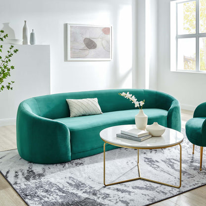 Modway Outlet Contessa Performance Velvet Sofa by Modway  Living Room Furniture Teal - EEI-5018-TEA