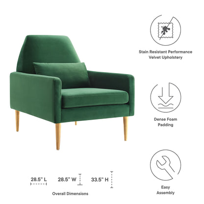 Modway Outlet Liliana Performance Velvet Armchair by Modway  Living Room Furniture Emerald - EEI-5021-EME