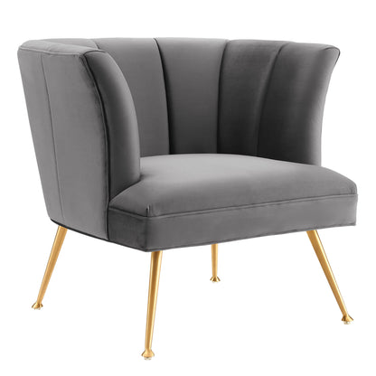 Modway Outlet Veronica Channel Tufted Performance Velvet Armchair by Modway  Living Room Furniture Gray - EEI-5023-GRY