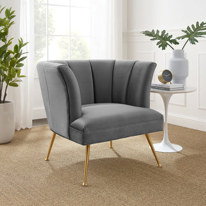 Modway Outlet Veronica Channel Tufted Performance Velvet Armchair by Modway  Living Room Furniture Gray - EEI-5023-GRY