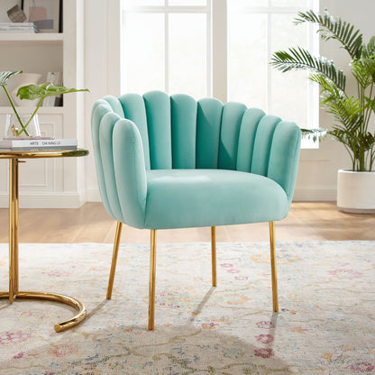 Modway Outlet Sanna Channel Tufted Performance Velvet Armchair by Modway  Living Room Furniture Mint - EEI-5024-MIN