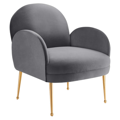 Modway Outlet Transcend Performance Velvet Armchair by Modway  Living Room Furniture Gray - EEI-5026-GRY
