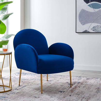 Modway Outlet Transcend Performance Velvet Armchair by Modway  Living Room Furniture Navy - EEI-5026-NAV