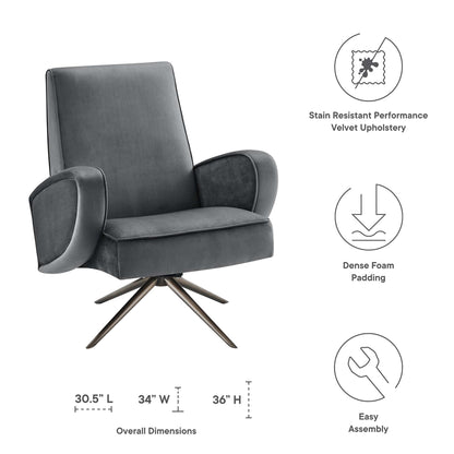 Modway Outlet Superior Performance Velvet Swivel Chair by Modway  Living Room Furniture Gray - EEI-5027-GRY