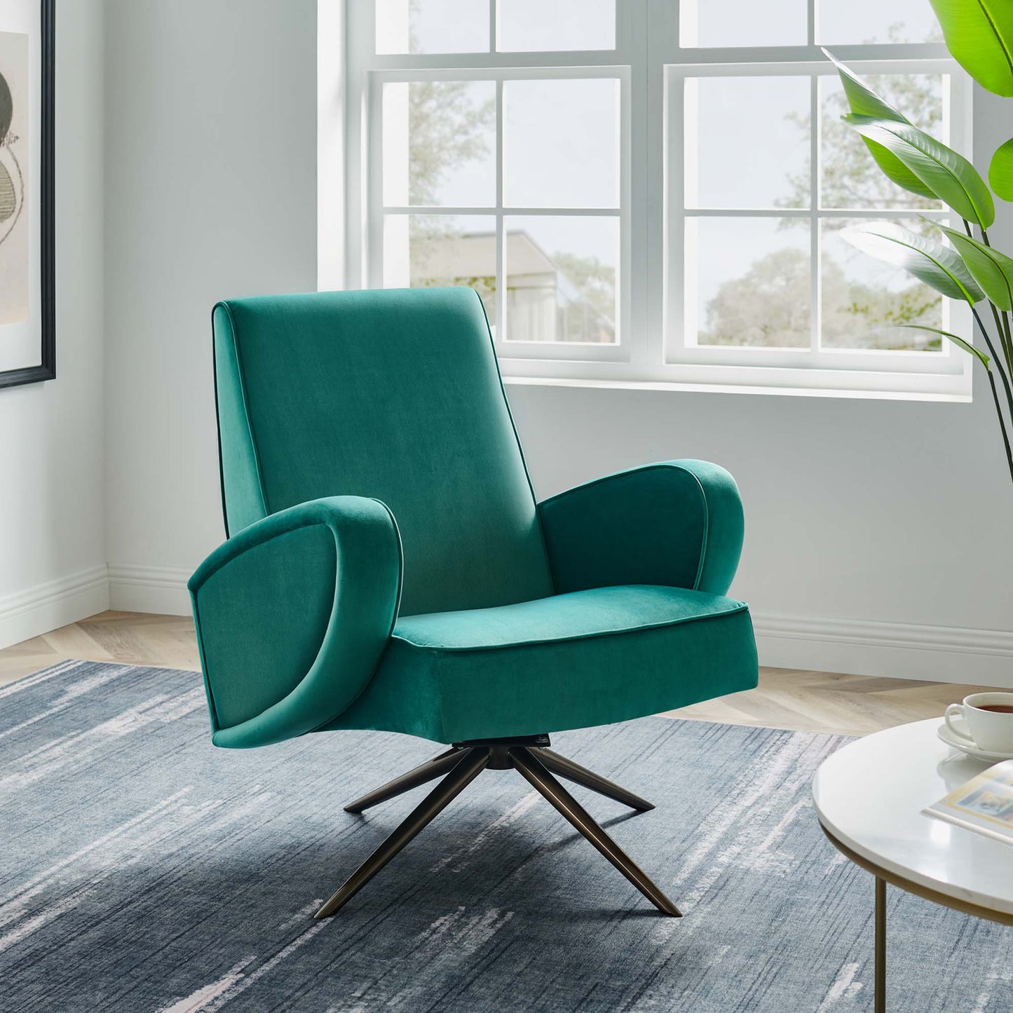 Modway Outlet Superior Performance Velvet Swivel Chair by Modway  Living Room Furniture Teal - EEI-5027-TEA