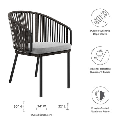 Modway - Harbor Outdoor Patio Armchair by Modway  Outdoor Furniture Bar and Dining Gray - EEI-5033-CHA-GRY