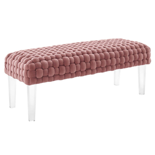 Modway Outlet Prologue Woven Performance Velvet Ottoman by Modway  Living Room Furniture Dusty Rose - EEI-5037-DUS