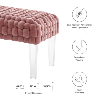 Modway Outlet Prologue Woven Performance Velvet Ottoman by Modway  Living Room Furniture Dusty Rose - EEI-5037-DUS