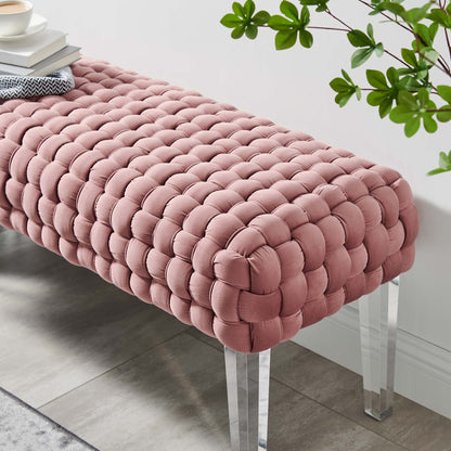 Modway Outlet Prologue Woven Performance Velvet Ottoman by Modway  Living Room Furniture Dusty Rose - EEI-5037-DUS