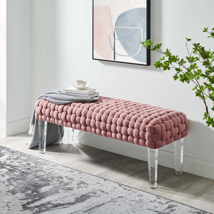 Modway Outlet Prologue Woven Performance Velvet Ottoman by Modway  Living Room Furniture Dusty Rose - EEI-5037-DUS