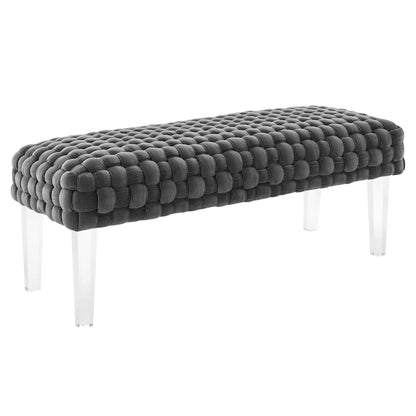 Modway Outlet Prologue Woven Performance Velvet Ottoman by Modway  Living Room Furniture Gray - EEI-5037-GRY