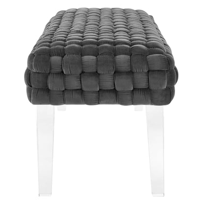 Modway Outlet Prologue Woven Performance Velvet Ottoman by Modway  Living Room Furniture Gray - EEI-5037-GRY