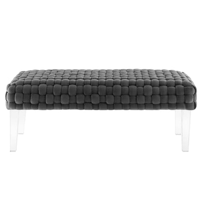 Modway Outlet Prologue Woven Performance Velvet Ottoman by Modway  Living Room Furniture Gray - EEI-5037-GRY