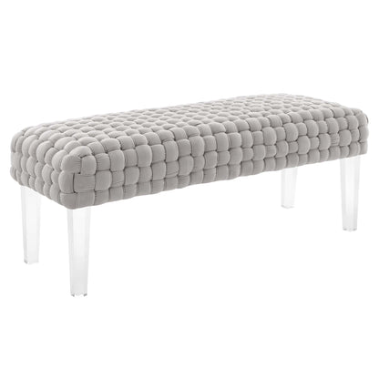 Modway Outlet Prologue Woven Performance Velvet Ottoman by Modway  Living Room Furniture Light Gray - EEI-5037-LGR