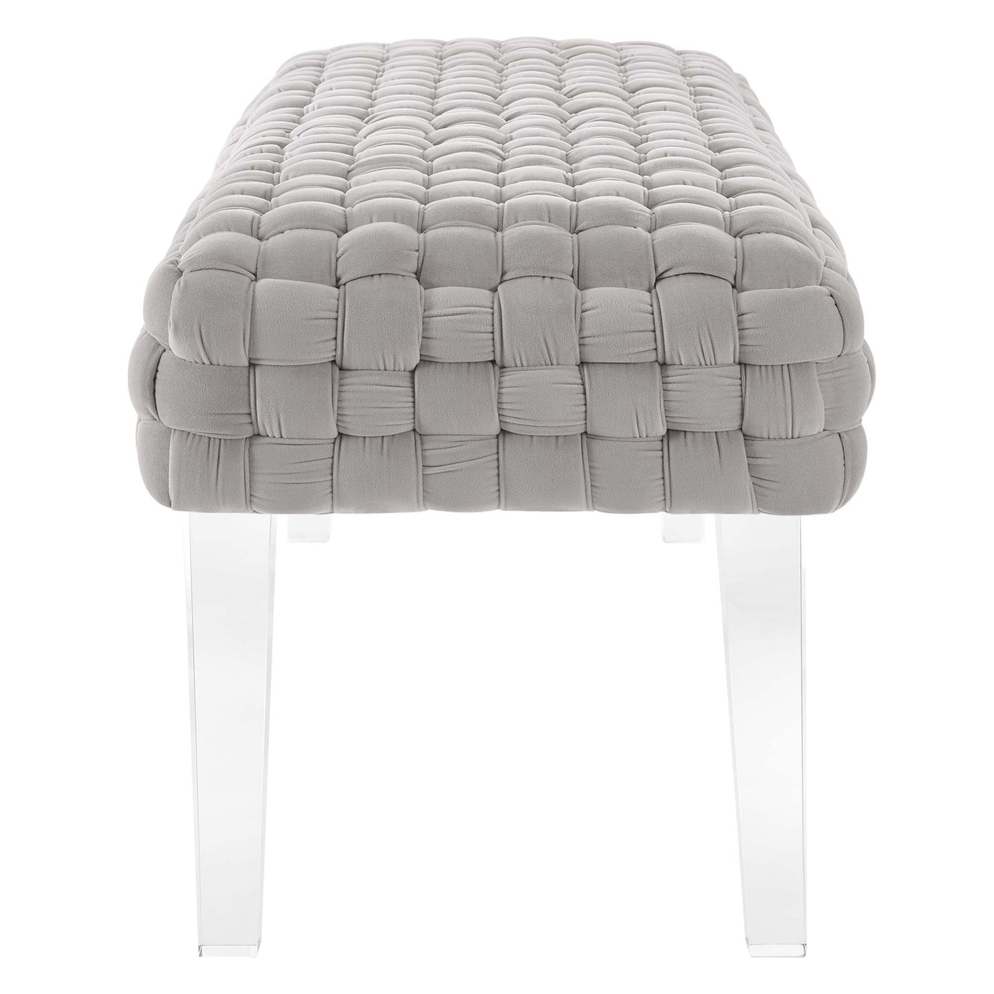 Modway Outlet Prologue Woven Performance Velvet Ottoman by Modway  Living Room Furniture Light Gray - EEI-5037-LGR