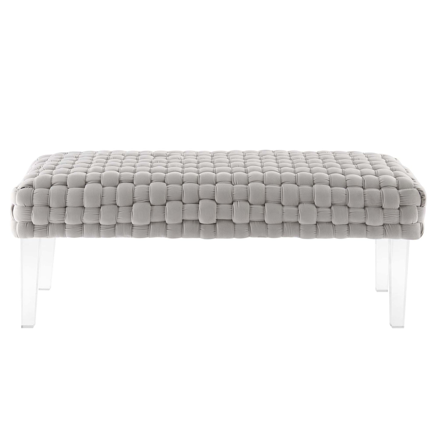 Modway Outlet Prologue Woven Performance Velvet Ottoman by Modway  Living Room Furniture Light Gray - EEI-5037-LGR