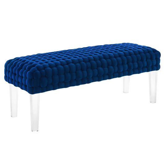 Modway Outlet Prologue Woven Performance Velvet Ottoman by Modway  Living Room Furniture Navy - EEI-5037-NAV