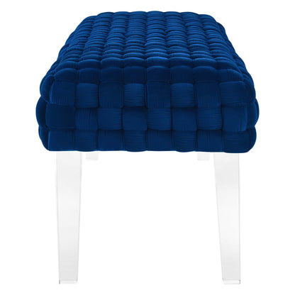 Modway Outlet Prologue Woven Performance Velvet Ottoman by Modway  Living Room Furniture Navy - EEI-5037-NAV