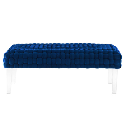 Modway Outlet Prologue Woven Performance Velvet Ottoman by Modway  Living Room Furniture Navy - EEI-5037-NAV