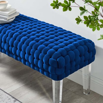 Modway Outlet Prologue Woven Performance Velvet Ottoman by Modway  Living Room Furniture Navy - EEI-5037-NAV