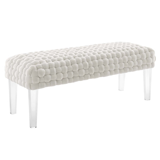 Modway Outlet Prologue Woven Performance Velvet Ottoman by Modway  Living Room Furniture White - EEI-5037-WHI