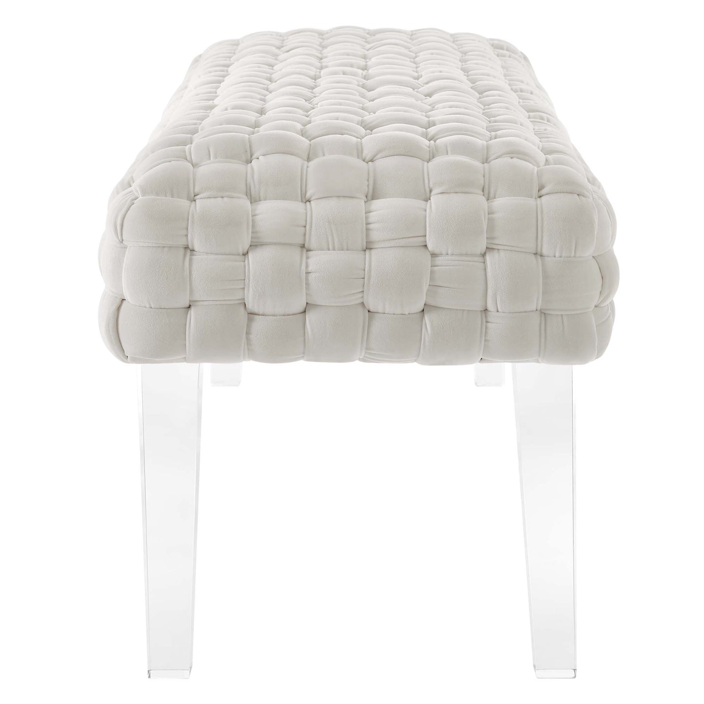 Modway Outlet Prologue Woven Performance Velvet Ottoman by Modway  Living Room Furniture White - EEI-5037-WHI