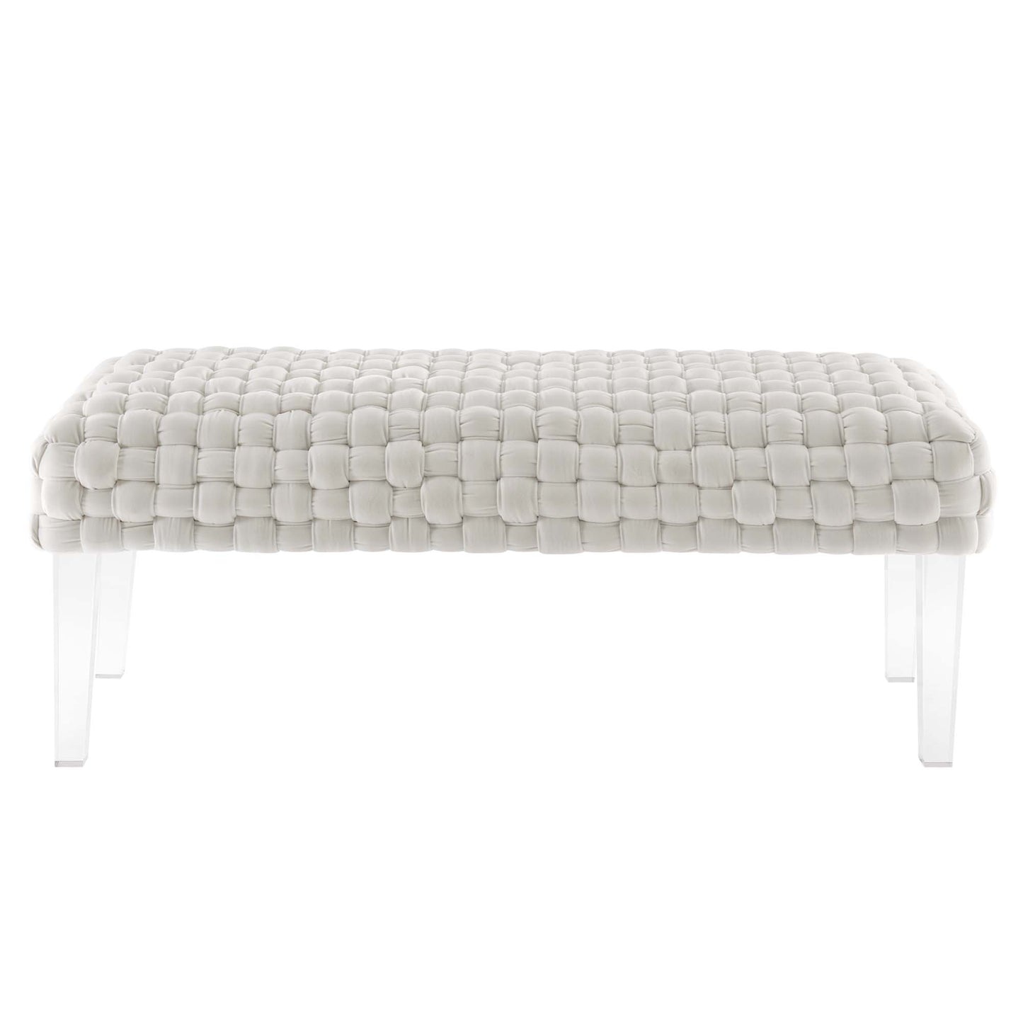 Modway Outlet Prologue Woven Performance Velvet Ottoman by Modway  Living Room Furniture White - EEI-5037-WHI