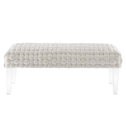 Modway Outlet Prologue Woven Performance Velvet Ottoman by Modway  Living Room Furniture White - EEI-5037-WHI