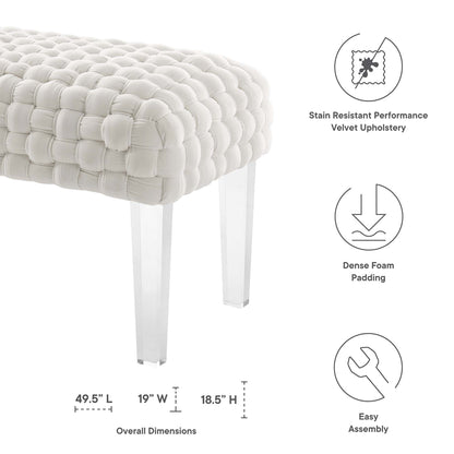 Modway Outlet Prologue Woven Performance Velvet Ottoman by Modway  Living Room Furniture White - EEI-5037-WHI