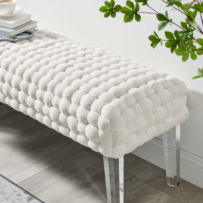 Modway Outlet Prologue Woven Performance Velvet Ottoman by Modway  Living Room Furniture White - EEI-5037-WHI