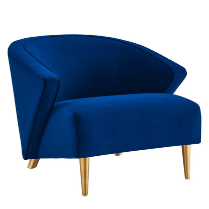 Modway Outlet Odyssey Performance Velvet Armchair by Modway  Living Room Furniture Navy - EEI-5038-NAV