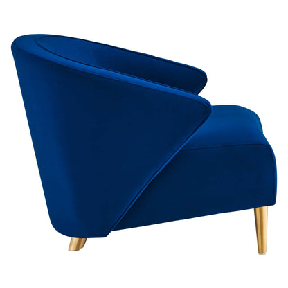 Modway Outlet Odyssey Performance Velvet Armchair by Modway  Living Room Furniture Navy - EEI-5038-NAV