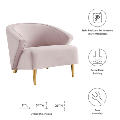 Modway Outlet Odyssey Performance Velvet Armchair by Modway  Living Room Furniture Pink - EEI-5038-PNK