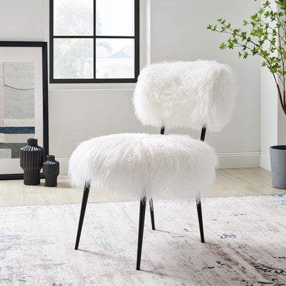Modway Outlet Skylar Sheepskin Chair by Modway  Living Room Furniture White - EEI-5039-WHI