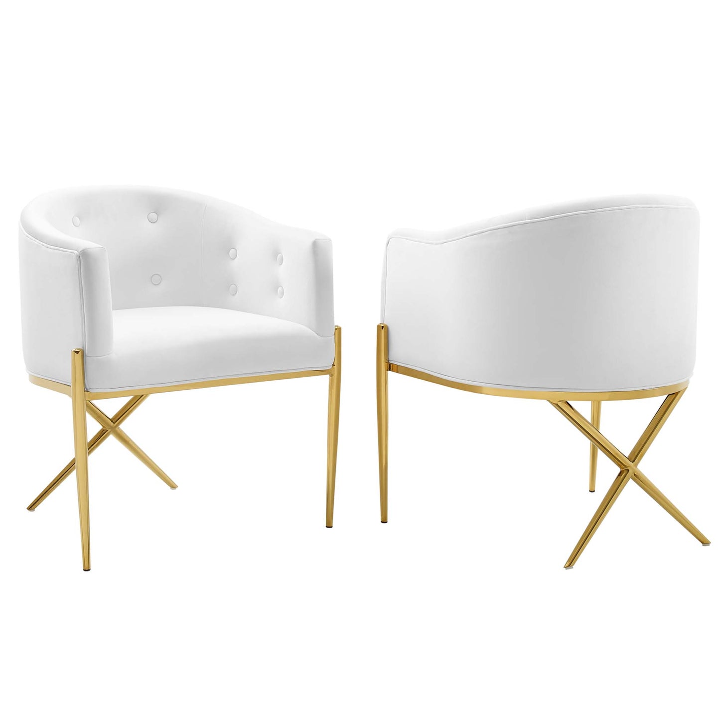Modway Outlet Savour Performance Velvet Accent Dining Armchair Set of 2 by Modway  Bar and Dining Furniture White - EEI-5042-WHI