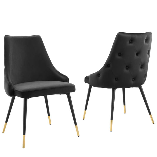 Modway - Adorn Performance Velvet Dining Side Chair Set of 2 by Modway  Bar and Dining Dining Chairs Black - EEI-5043-BLK