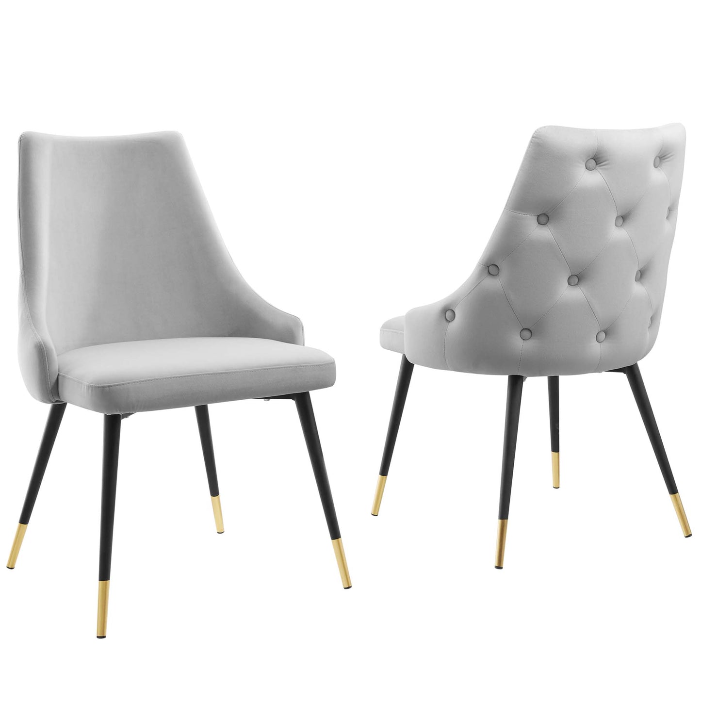 Modway Outlet Adorn Performance Velvet Dining Side Chair Set of 2 by Modway  Bar and Dining Furniture Light Gray - EEI-5043-LGR