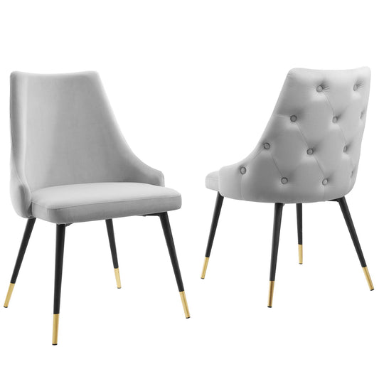 Modway Outlet Adorn Performance Velvet Dining Side Chair Set of 2 by Modway  Bar and Dining Furniture Light Gray - EEI-5043-LGR