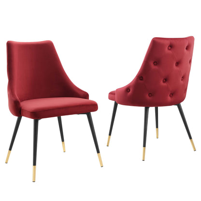 Modway Outlet Adorn Performance Velvet Dining Side Chair Set of 2 by Modway  Bar and Dining Furniture Maroon - EEI-5043-MAR