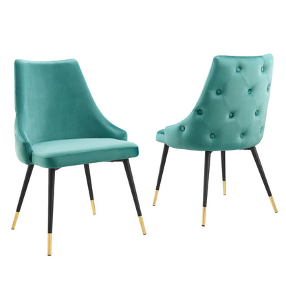 Modway Outlet Adorn Performance Velvet Dining Side Chair Set of 2 by Modway  Bar and Dining Furniture Teal - EEI-5043-TEA