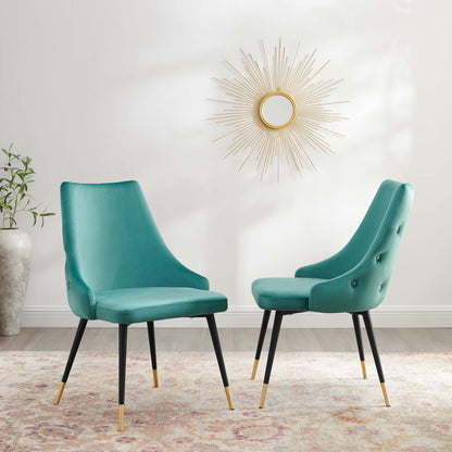 Modway Outlet Adorn Performance Velvet Dining Side Chair Set of 2 by Modway  Bar and Dining Furniture Teal - EEI-5043-TEA