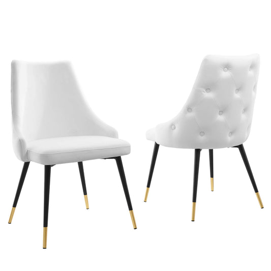 Modway Outlet Adorn Performance Velvet Dining Side Chair Set of 2 by Modway  Bar and Dining Furniture White - EEI-5043-WHI