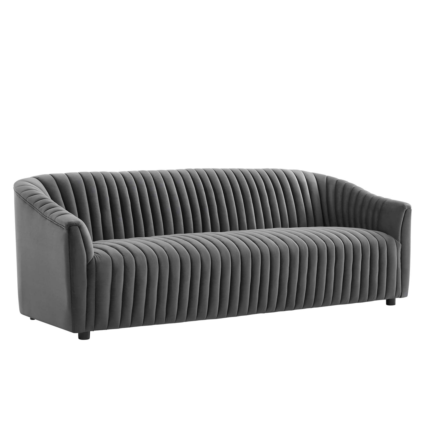Modway Outlet Announce Performance Velvet Channel Tufted Sofa by Modway  Living Room Furniture Charcoal - EEI-5053-CHA